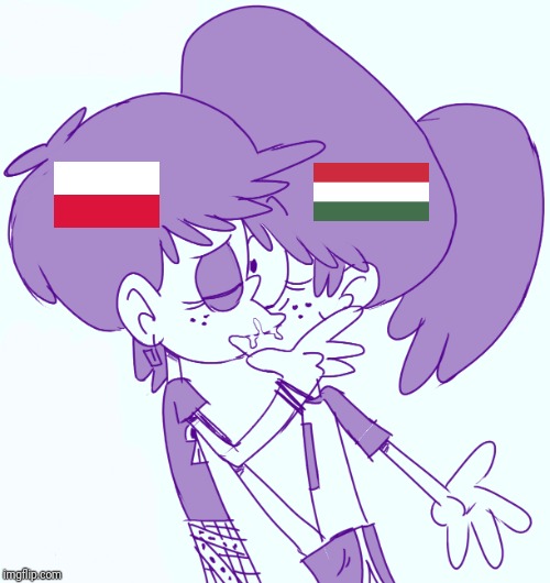 Poland and Hungary - The Loud House Version | image tagged in memes,funny,poland,hungary,the loud house,kiss | made w/ Imgflip meme maker