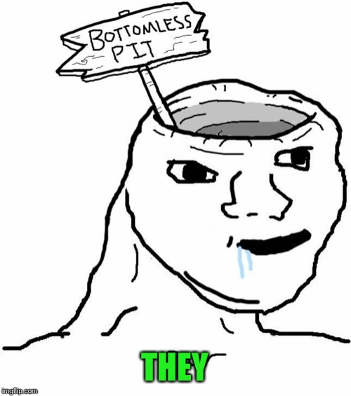 Bottomless Pit Head Wojak | THEY | image tagged in bottomless pit head wojak | made w/ Imgflip meme maker