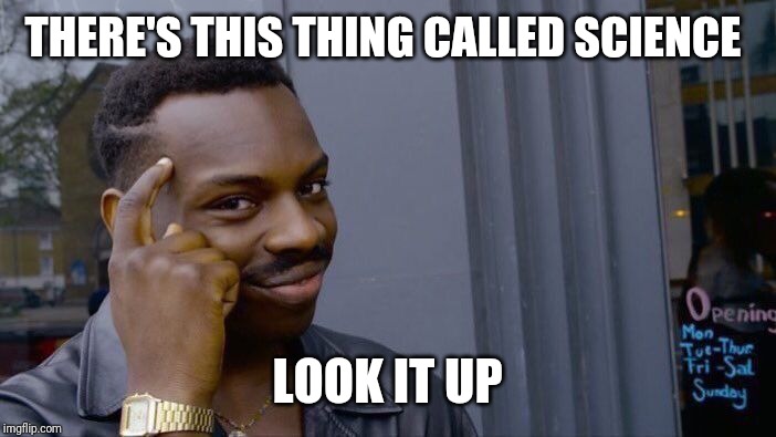 Roll Safe Think About It Meme | THERE'S THIS THING CALLED SCIENCE; LOOK IT UP | image tagged in memes,roll safe think about it | made w/ Imgflip meme maker