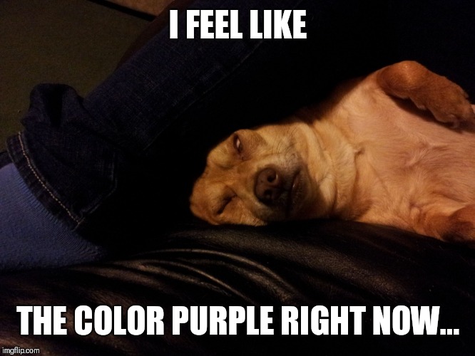 Bruno | I FEEL LIKE; THE COLOR PURPLE RIGHT NOW... | image tagged in bruno | made w/ Imgflip meme maker