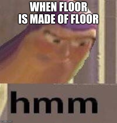 Buzz Lightyear Hmm | WHEN FLOOR IS MADE OF FLOOR | image tagged in buzz lightyear hmm | made w/ Imgflip meme maker