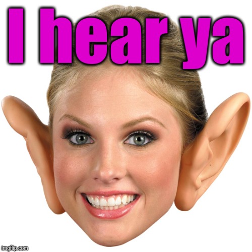 Memes, Big Ear Girl | I hear ya | image tagged in memes big ear girl | made w/ Imgflip meme maker
