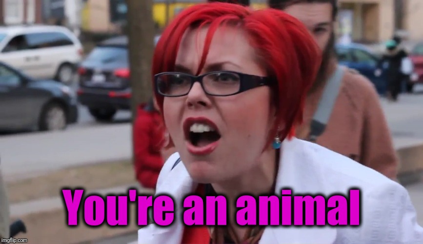 You're an animal | image tagged in sjw | made w/ Imgflip meme maker