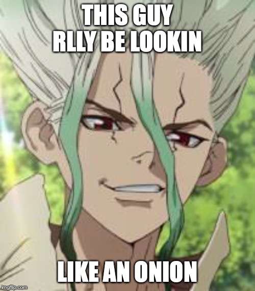 THIS GUY RLLY BE LOOKIN; LIKE AN ONION | image tagged in animeme | made w/ Imgflip meme maker