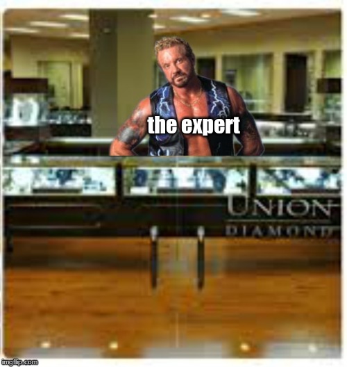 when you go to get the stone of your diamond ring custom-made . . . . | the expert | image tagged in wwe,memes | made w/ Imgflip meme maker