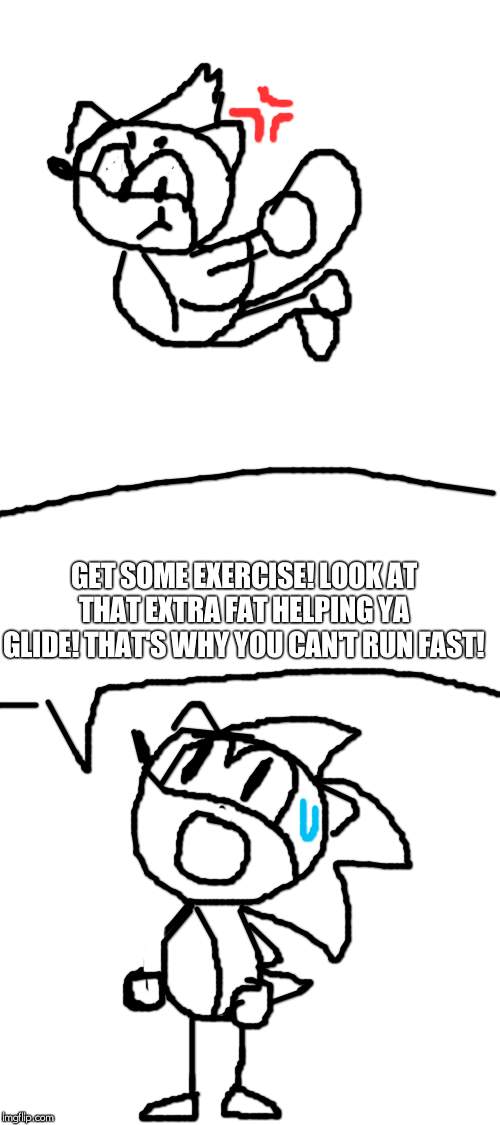 GET SOME EXERCISE! LOOK AT THAT EXTRA FAT HELPING YA GLIDE! THAT'S WHY YOU CAN'T RUN FAST! | image tagged in blank white template | made w/ Imgflip meme maker