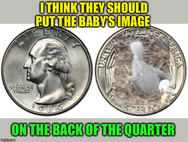 I THINK THEY SHOULD PUT THE BABY’S IMAGE ON THE BACK OF THE QUARTER | made w/ Imgflip meme maker