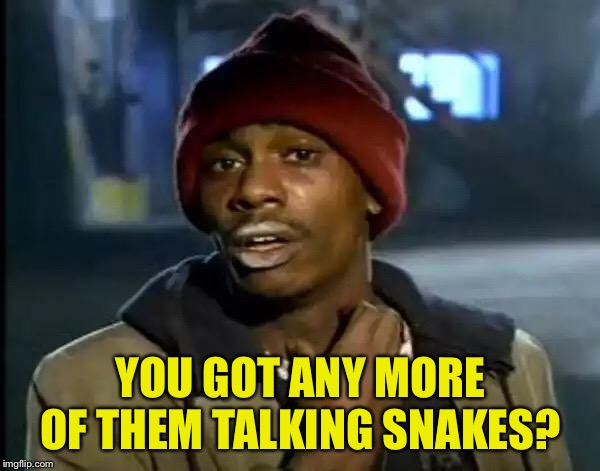 Y'all Got Any More Of That Meme | YOU GOT ANY MORE OF THEM TALKING SNAKES? | image tagged in memes,y'all got any more of that | made w/ Imgflip meme maker