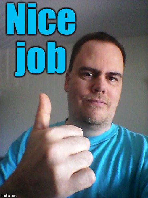 Thumbs up | Nice job | image tagged in thumbs up | made w/ Imgflip meme maker