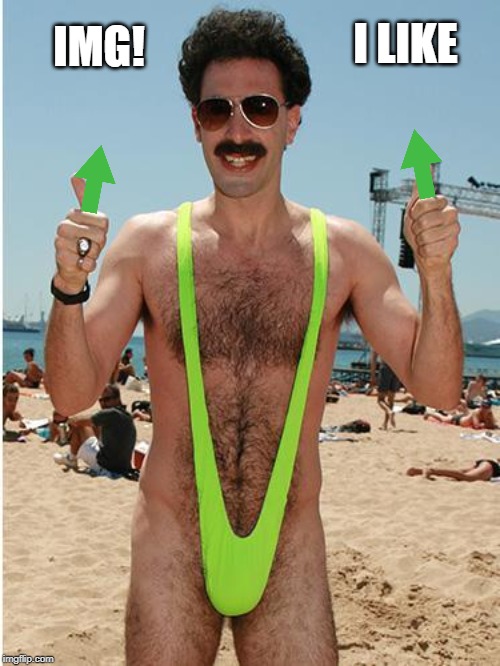 I Vote! | IMG! I LIKE | image tagged in borat,imgflip | made w/ Imgflip meme maker