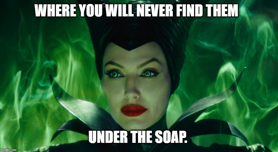 evil | WHERE YOU WILL NEVER FIND THEM UNDER THE SOAP. | image tagged in evil | made w/ Imgflip meme maker