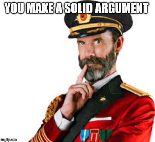 Hmm Captain Obvious  | YOU MAKE A SOLID ARGUMENT | image tagged in hmm captain obvious | made w/ Imgflip meme maker