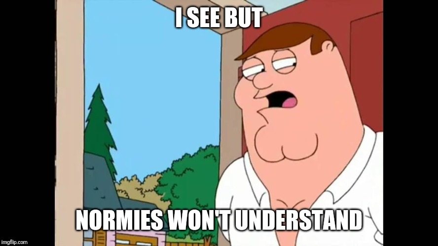 Normies | I SEE BUT NORMIES WON'T UNDERSTAND | image tagged in normies | made w/ Imgflip meme maker