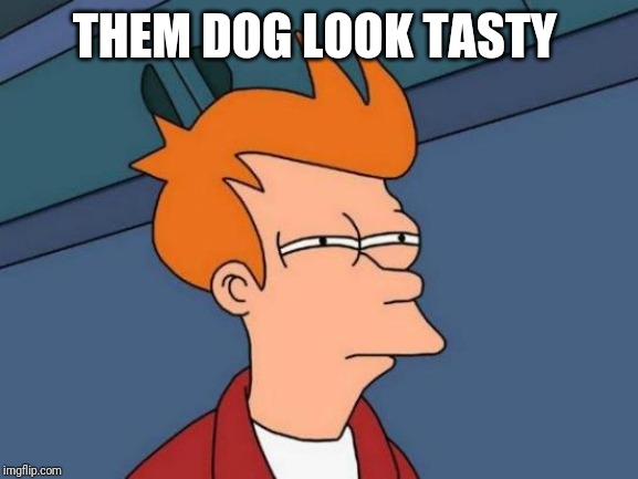 Futurama Fry Meme | THEM DOG LOOK TASTY | image tagged in memes,futurama fry | made w/ Imgflip meme maker