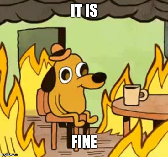 Its fine | IT IS FINE | image tagged in its fine | made w/ Imgflip meme maker