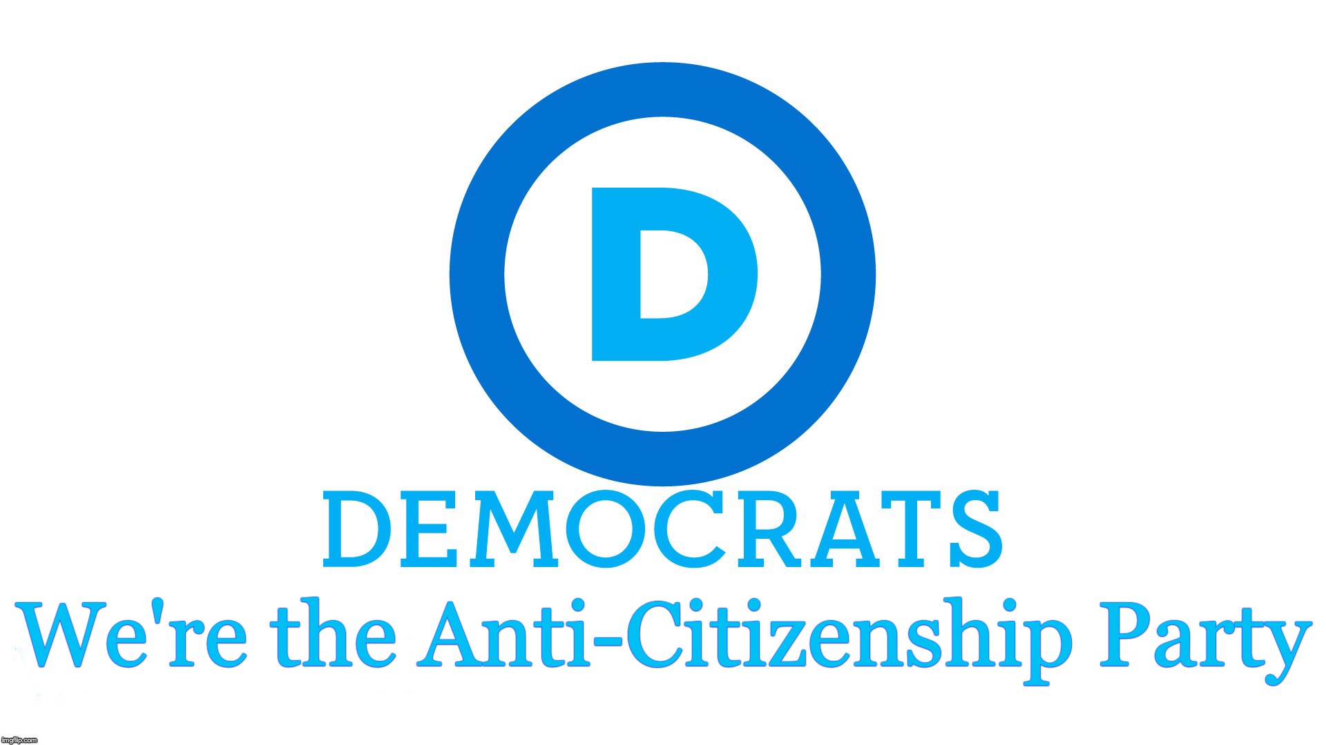 We're the Anti-Citizenship Party | image tagged in democrat party | made w/ Imgflip meme maker