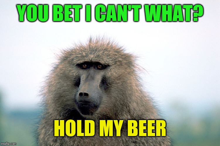 YOU BET I CAN'T WHAT? HOLD MY BEER | made w/ Imgflip meme maker