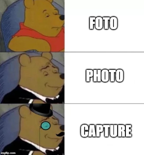 Fancy pooh | FOTO; PHOTO; CAPTURE | image tagged in fancy pooh | made w/ Imgflip meme maker