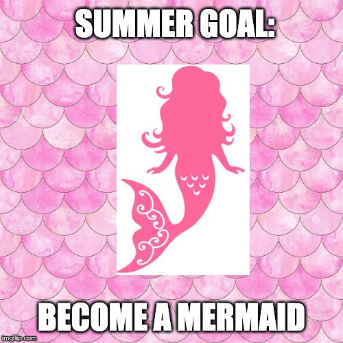 SUMMER GOAL:; BECOME A MERMAID | image tagged in summer,mermaid | made w/ Imgflip meme maker