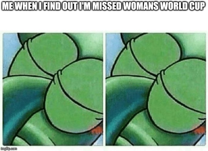 sleeping squidward | ME WHEN I FIND OUT I'M MISSED WOMANS WORLD CUP | image tagged in sleeping squidward | made w/ Imgflip meme maker