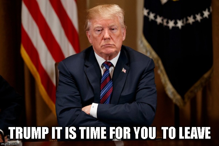 Trump Go to Russia, Saudi Arabia, or North Korea! | TRUMP IT IS TIME FOR YOU  TO LEAVE | image tagged in traitor,commie,putin,impeach trump | made w/ Imgflip meme maker