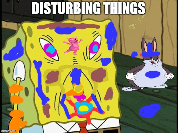 Spongebob funny face | DISTURBING THINGS | image tagged in spongebob funny face | made w/ Imgflip meme maker