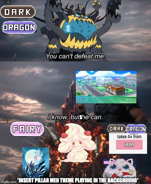 Alcremie: ExistsGuzzlord: *scared gluttony noises* | S; *INSERT PILLAR MEN THEME PLAYING IN THE BACKGROUND* | image tagged in pokemon | made w/ Imgflip meme maker