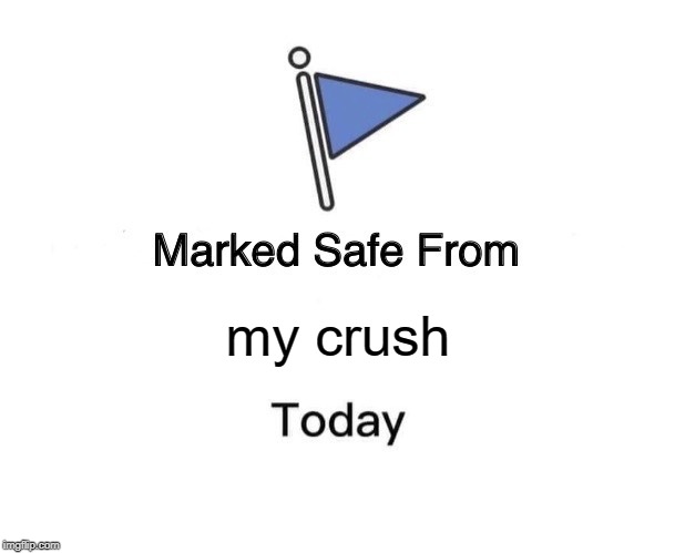 Marked Safe From Meme | my crush | image tagged in memes,marked safe from | made w/ Imgflip meme maker