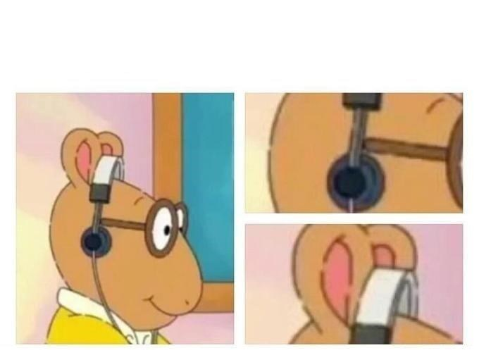Arthur headphones Blank Meme Template