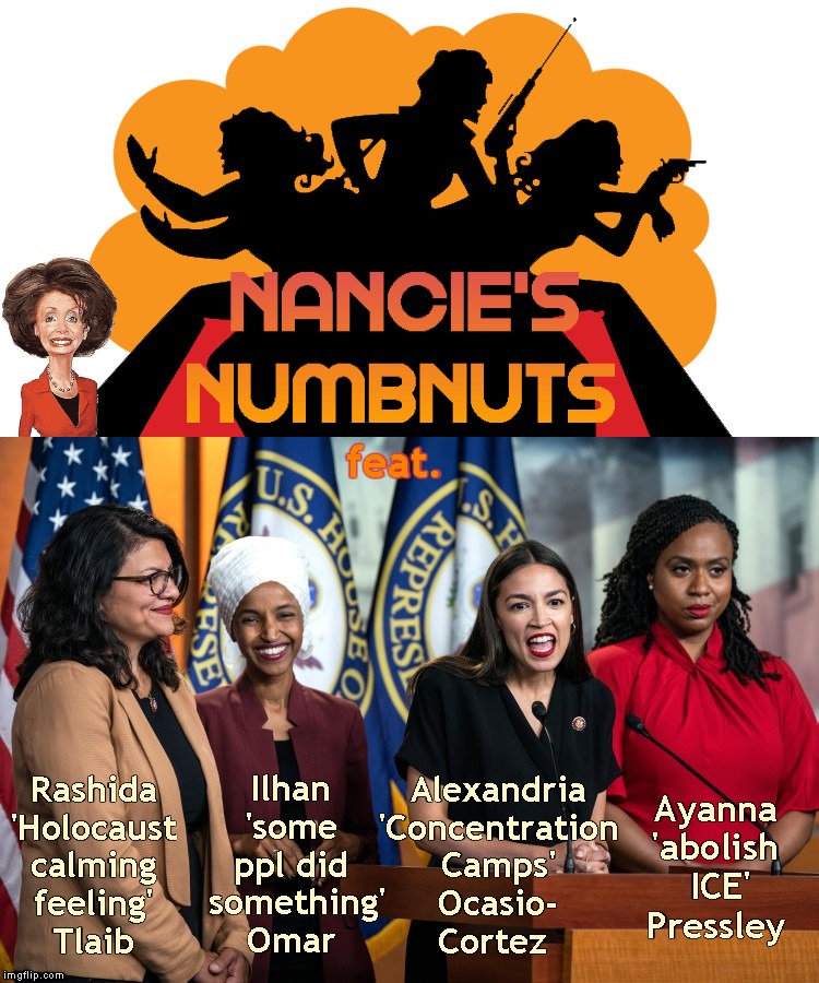 The Squad | feat. Rashida
'Holocaust
calming
feeling'
Tlaib; Ilhan
'some
ppl did
 something'
Omar; Alexandria
'Concentration
Camps'
Ocasio-
Cortez; Ayanna
'abolish
 ICE'
Pressley | image tagged in memes,democrats,squad,press conference,ilhan omar,aoc | made w/ Imgflip meme maker