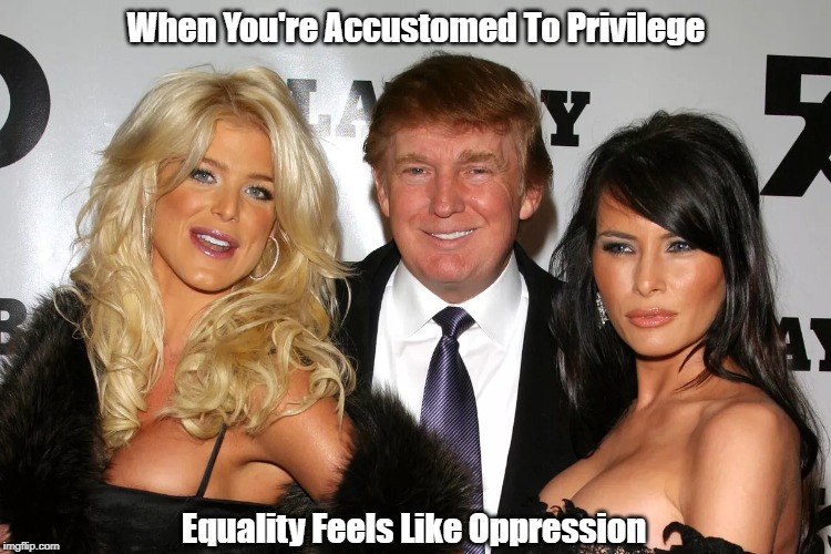 "When You're Accustomed To Privilege, Equality Feels Like Oppression" | When You're Accustomed To Privilege; Equality Feels Like Oppression | image tagged in trump,melania,white privilege,white supremacy,bigotry,racism | made w/ Imgflip meme maker