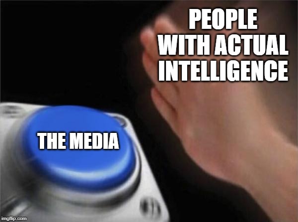 Just IGNORE It | PEOPLE WITH ACTUAL INTELLIGENCE; THE MEDIA | image tagged in memes,blank nut button | made w/ Imgflip meme maker