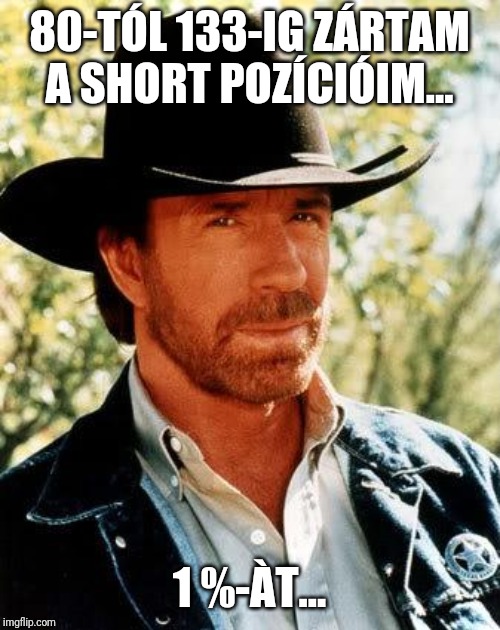 Chuck Norris Meme | 80-TÓL 133-IG ZÁRTAM A SHORT POZÍCIÓIM... 1 %-ÀT... | image tagged in memes,chuck norris | made w/ Imgflip meme maker