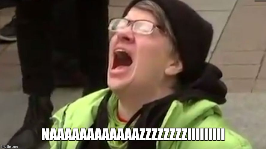 Screaming Liberal  | NAAAAAAAAAAAAZZZZZZZZIIIIIIIII | image tagged in screaming liberal | made w/ Imgflip meme maker