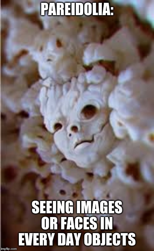 PAREIDOLIA:; SEEING IMAGES OR FACES IN EVERY DAY OBJECTS | image tagged in funny memes | made w/ Imgflip meme maker