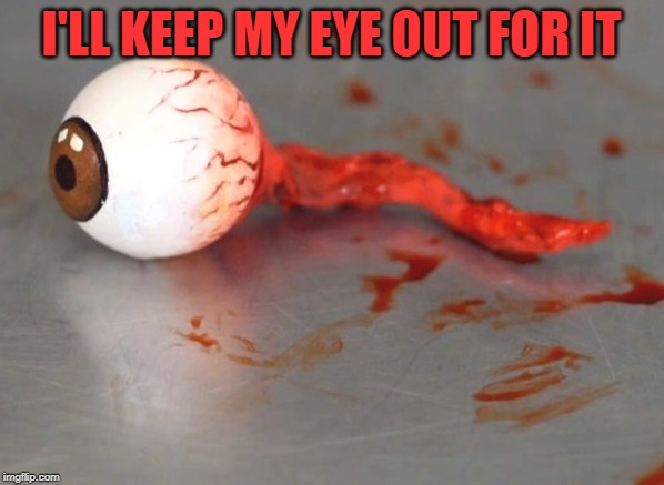 I'LL KEEP MY EYE OUT FOR IT | made w/ Imgflip meme maker