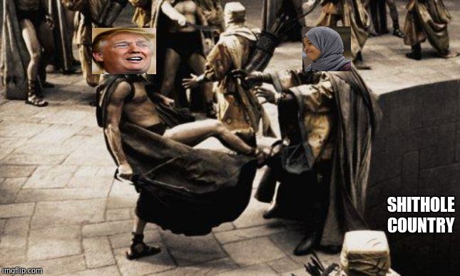 Sparta Kick | SHITHOLE COUNTRY | image tagged in sparta kick | made w/ Imgflip meme maker