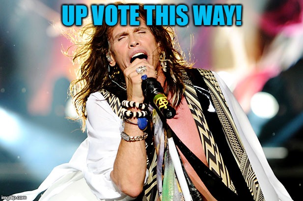 Steven Tyler | UP VOTE THIS WAY! | image tagged in steven tyler | made w/ Imgflip meme maker