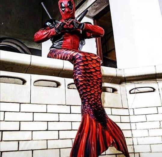 deadpool  mermaid Blank Meme Template