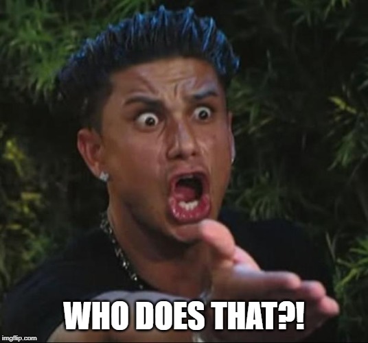 DJ Pauly D Meme | WHO DOES THAT?! | image tagged in memes,dj pauly d | made w/ Imgflip meme maker