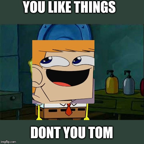 Dont you tom | YOU LIKE THINGS; DONT YOU TOM | image tagged in memes,dont you squidward | made w/ Imgflip meme maker