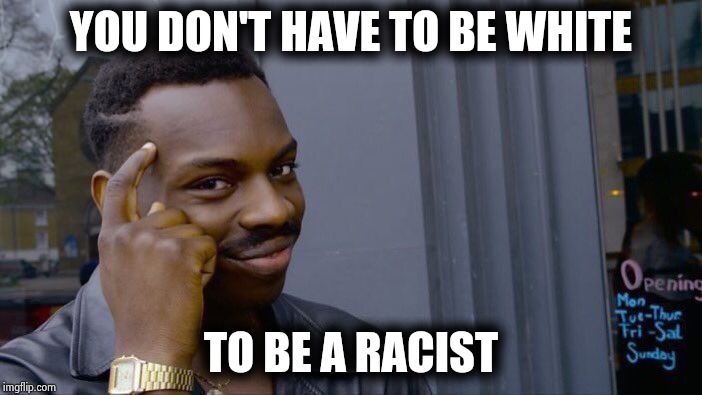 Roll Safe Think About It Meme | YOU DON'T HAVE TO BE WHITE TO BE A RACIST | image tagged in memes,roll safe think about it | made w/ Imgflip meme maker