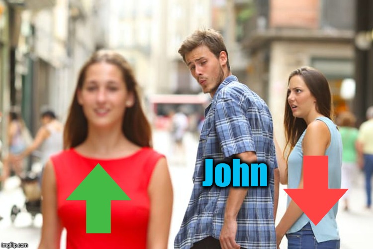 Distracted Boyfriend Meme | John | image tagged in memes,distracted boyfriend | made w/ Imgflip meme maker