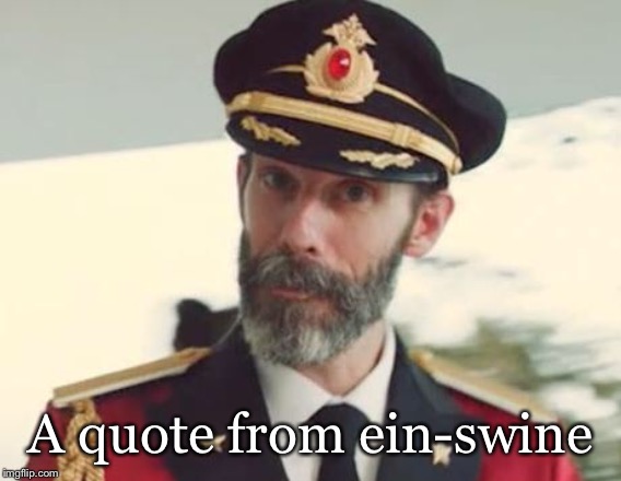 Captain Obvious | A quote from ein-swine | image tagged in captain obvious | made w/ Imgflip meme maker