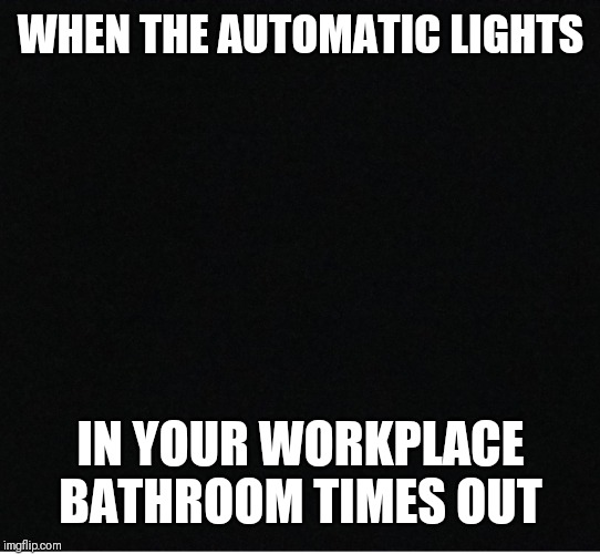 Bathroom | WHEN THE AUTOMATIC LIGHTS; IN YOUR WORKPLACE BATHROOM TIMES OUT | image tagged in bathroom humor | made w/ Imgflip meme maker