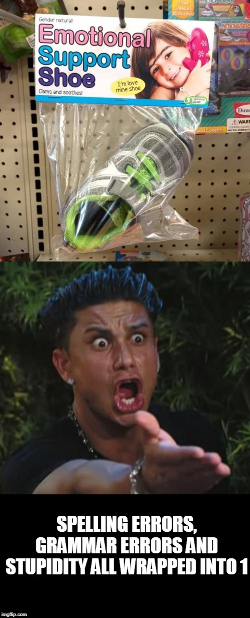 is that an eyebrow? | SPELLING ERRORS, GRAMMAR ERRORS AND STUPIDITY ALL WRAPPED INTO 1 | image tagged in memes,dj pauly d,stupid people | made w/ Imgflip meme maker