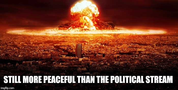 WW3 | STILL MORE PEACEFUL THAN THE POLITICAL STREAM | image tagged in ww3 | made w/ Imgflip meme maker