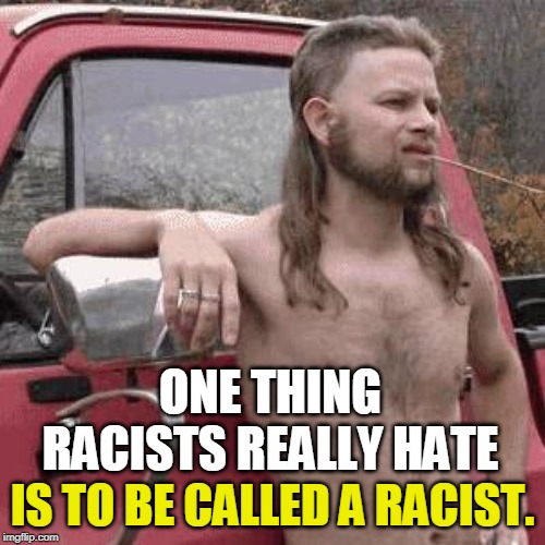 Being called a racist isn't necessarily wrong. You might be one. | ONE THING RACISTS REALLY HATE; IS TO BE CALLED A RACIST. | image tagged in almost redneck,racist,racism | made w/ Imgflip meme maker
