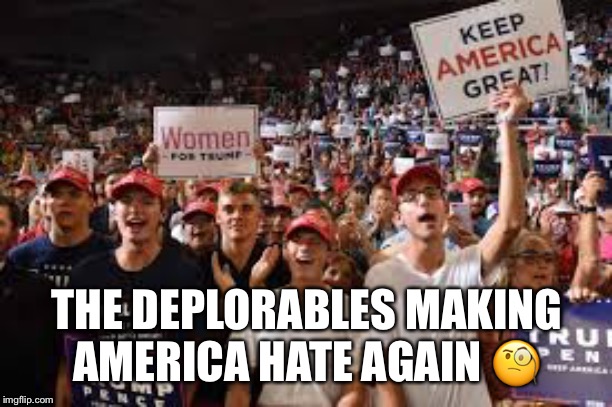 The Deplorables | THE DEPLORABLES MAKING AMERICA HATE AGAIN 🧐 | image tagged in the deplorables,donald trump,making america hate again,trump rally,klan rally,tsk tsk | made w/ Imgflip meme maker