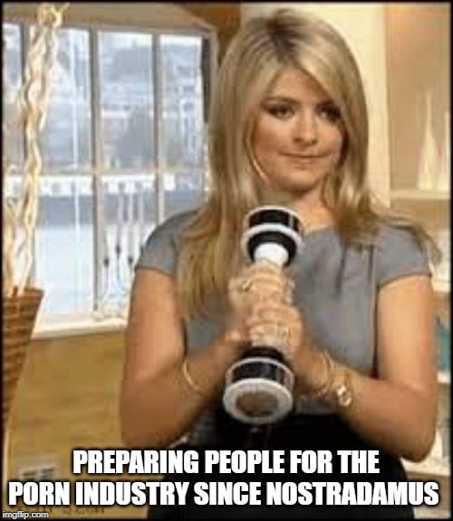Shake Weight | PREPARING PEOPLE FOR THE PORN INDUSTRY SINCE NOSTRADAMUS | image tagged in shake weight | made w/ Imgflip meme maker